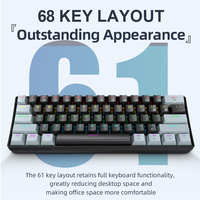 APAYADO K61 Mini Mechanical Ke - Keyboard Gaming Blue Switch บทวิจารณ์และราคา