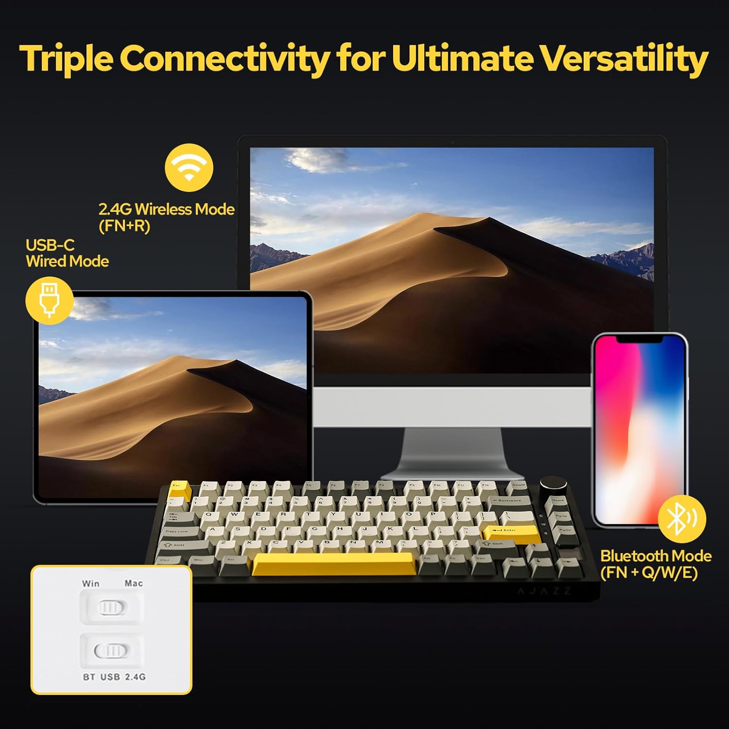 AJAZZ AK820/Pro คีย์บอร์ดไร้สา - Gaming Keyboard Hot Swappable บทวิจารณ์และราคา